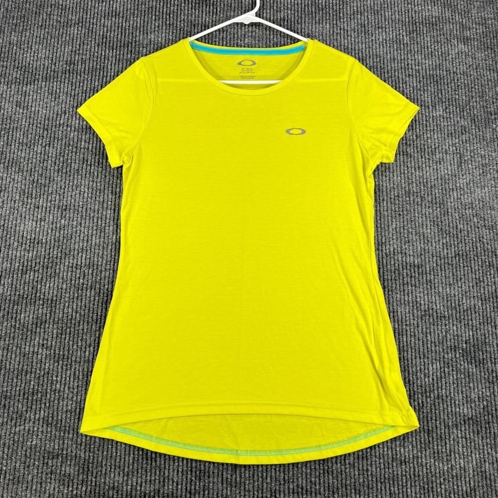 Oakley Shirt Womens Large Yellow Short Sleeve Hydrolix Casual Outdoor Light